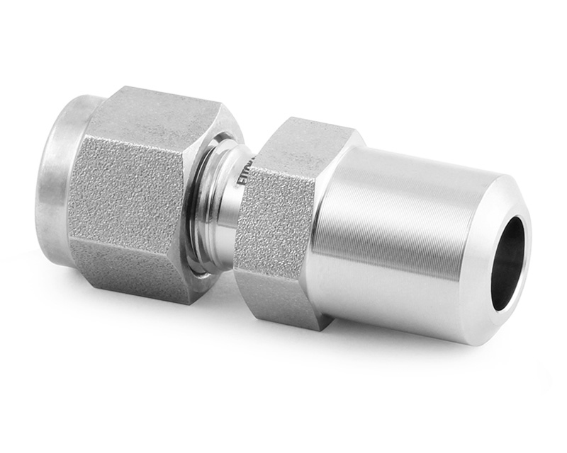 Weld Connector, 316SS, 3/8in. Tube OD, 2-Ferrule x 3/8in. Pipe Butt Weld, 