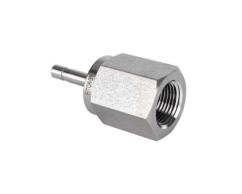 Female Adapter, 316SS, 8mm. OD Tube Stub End  x 1/8in. (F)NPT