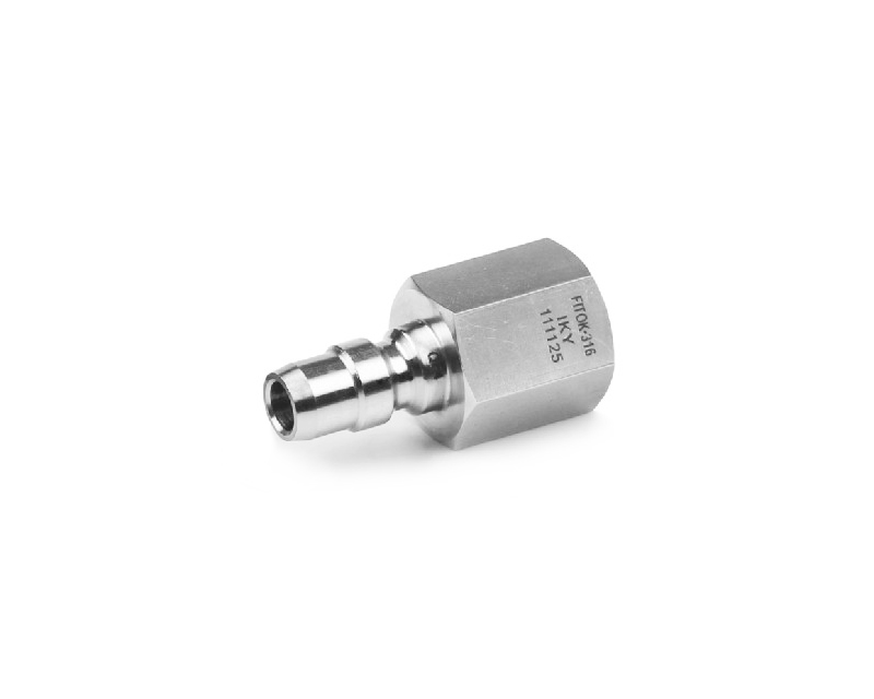 316 SS, QF4 Series Full Flow Quick Connect, 6 mm Tube Fitting, Stem without Valve, 2.2 Cv