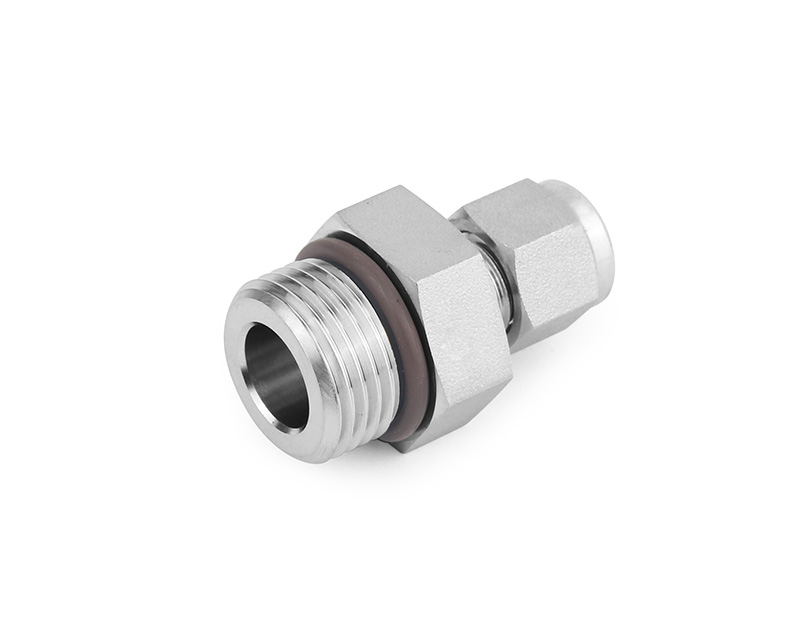 316 SS, FITOK 6 Series Tube Fitting, Male Connector, 6mm O.D. × 7/16-20 Male SAE/MS Straight Thread(ST)