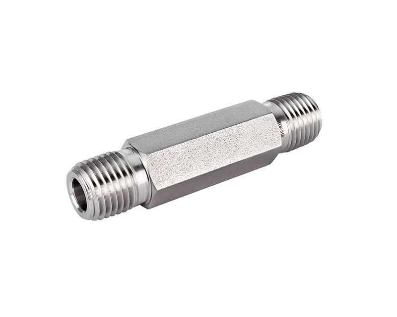 316 SS, FITOK 6 Series Pipe Fitting, Hex Long Nipple, 1/4 Male NPT, 2.5"(63.5mm) Long