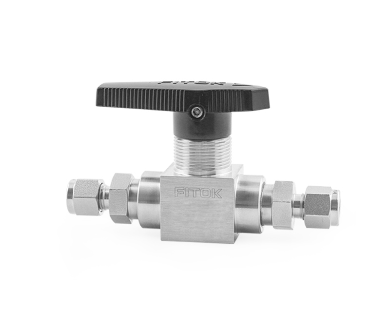 316 SS, BF Series Ball Valve, Trunnion, PTFE Seats, 6mm Tube Fitting, 1500psig(103bar), 0°F to 450°F(-18°C to 232°C), 1.6 Cv, Straight