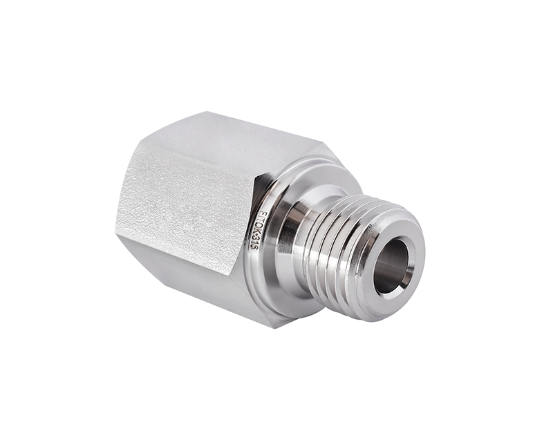 316 SS, FITOK 6 Series Pipe Fitting, Adapter, 1/8 Female NPT × 1/8 Male ISO Parallel Thread(RS)