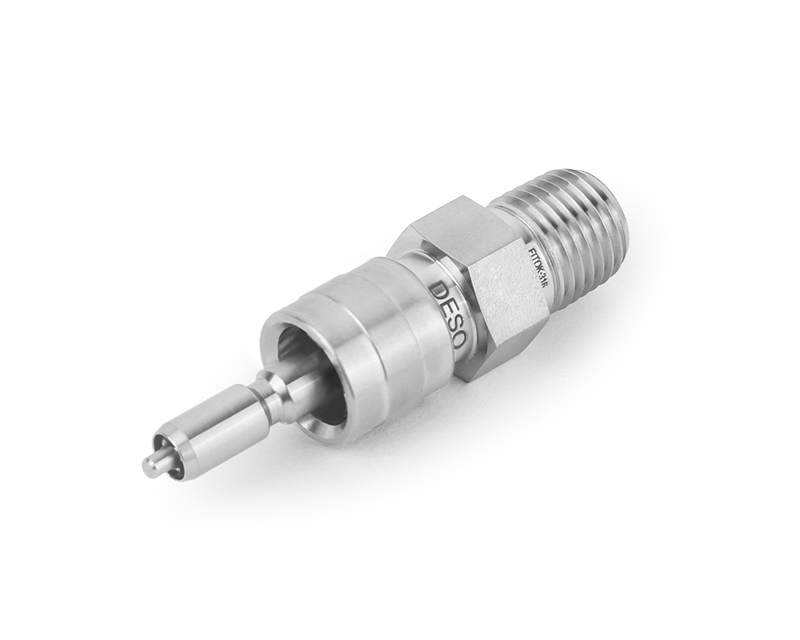 316 SS, QC8 Series Quick Connect, 1/2 Male ISO Tapered Thread, Stem without Valve Remains Open when Uncoupled, 2.0 Cv