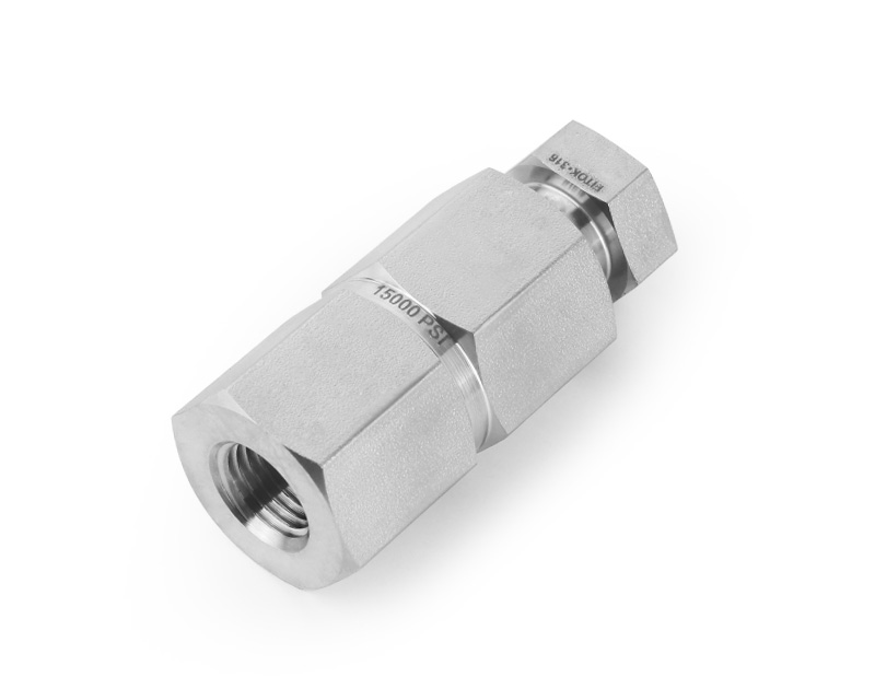 316 SS, FITOK 20D Series Medium Pressure Tube Fitting, Female Connector, 3/4" O.D. × 1/2 Female NPT