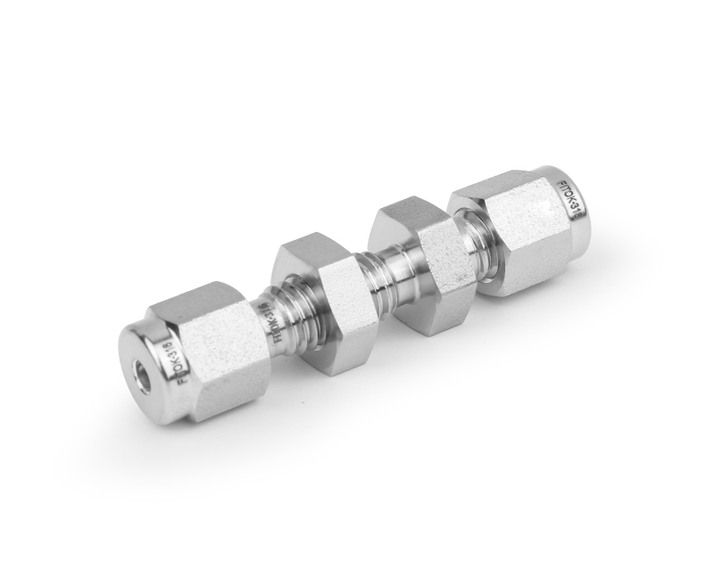 316 SS, FITOK 6 Series Tube Fitting, Bulkhead Union, 3/16&quot; O.D.