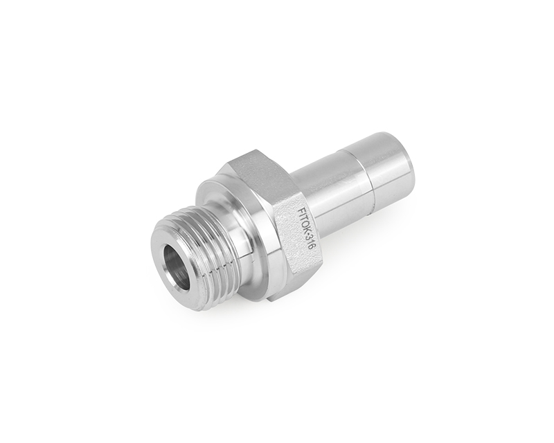 316 SS, FITOK 6 Series Tube Fitting, Male Adapter, 1/8&quot; O.D. × 1/8 Male ISO Parallel Thread(RP)