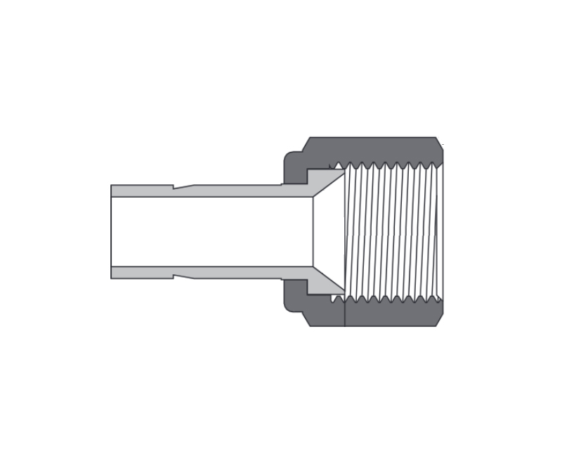 316 SS, FITOK 6 Series Tube Fitting, Female Adapter, 1/8" O.D. × 1/8" Female 37° Flare(AN)