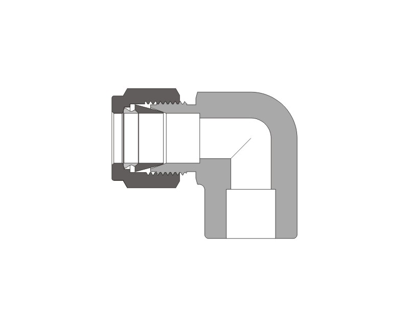 Weld Elbow, 316SS, 1/4in. Tube OD, 2-Ferrule, x 1/8in. Fractional Tube Socket Weld 