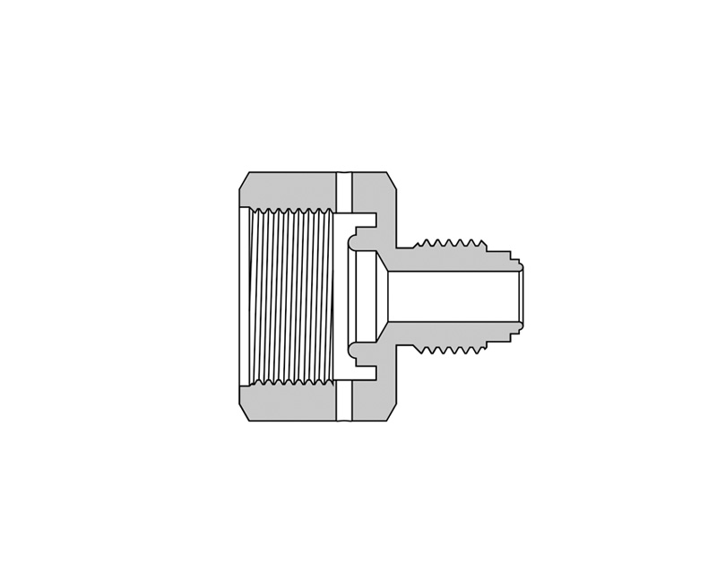 316 SS Metal Gasket Face Seal Fittings, Reducing Adapter,1/4" Female FR x 1/8" FR Body