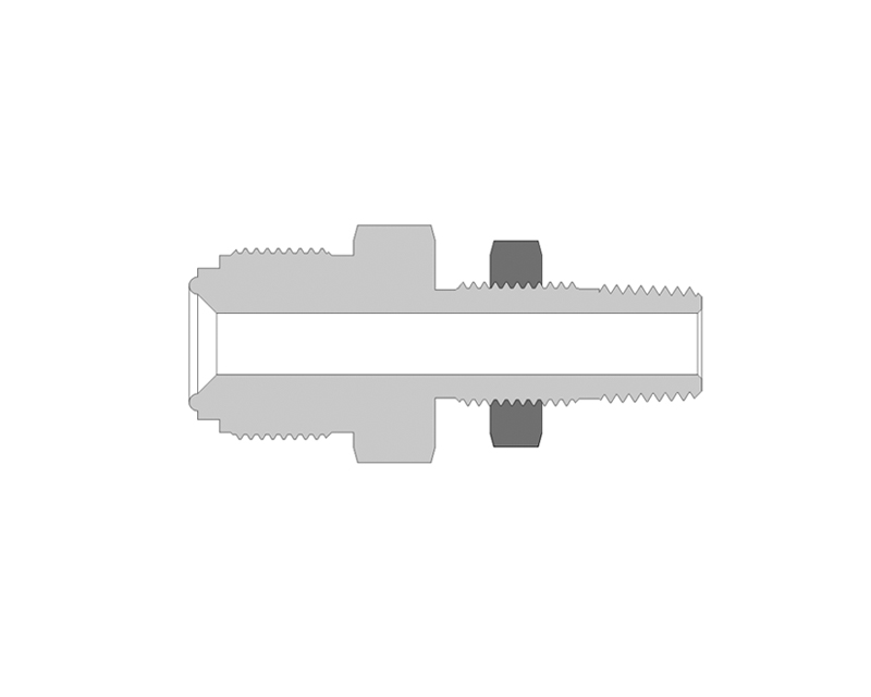 316 SS, FITOK FR Series Metal Gasket Face Seal Fitting, FR Body to Bulkhead Male Connector, 1/4" FR x 1/4 Male NPT