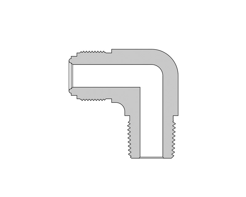 316 SS, FITOK FR Series Metal Gasket Face Seal Fitting, FR Body to Male NPT Elbow, 1/2&quot; FR x 3/8 Male NPT