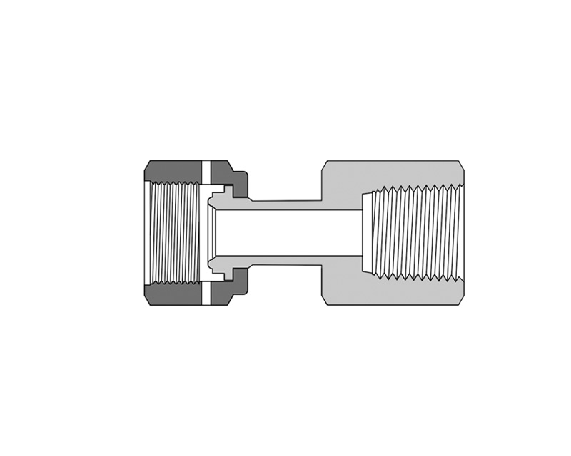 316 SS Metal Gasket Face Seal Fittings, FR Welded Gland to Female NPT, 1/2" FR Welded Gland  x 1/2 Male NPT 