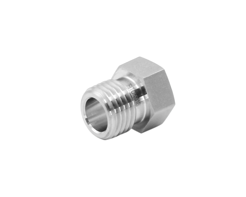 316 SS, FITOK FR Series Metal Gasket Face Seal Fitting, Short Male Nut, 1/4&quot; FR, 0.65&quot;(16.5mm) Long