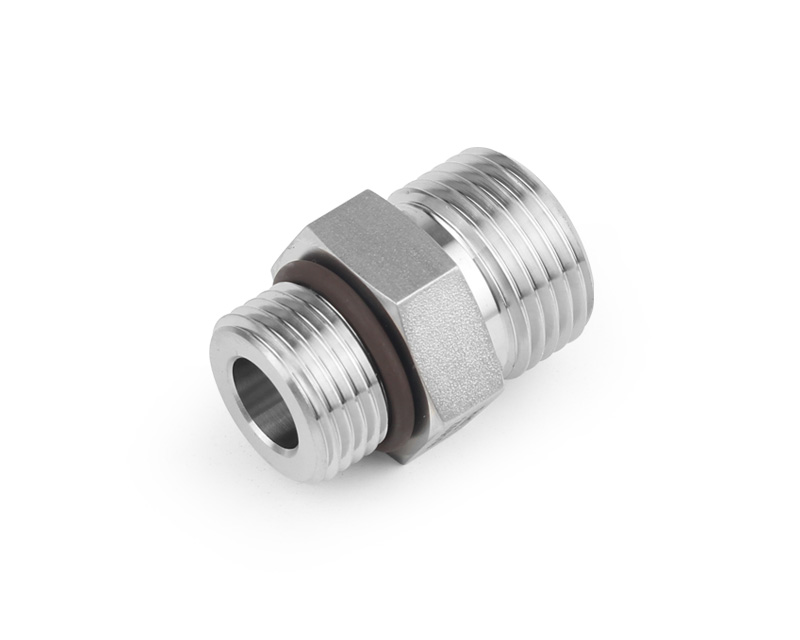 316 SS O-Ring Face Seal Fitting, Male Connector, 1/2" FO Body x 3/4-16 SAE/MS Thread