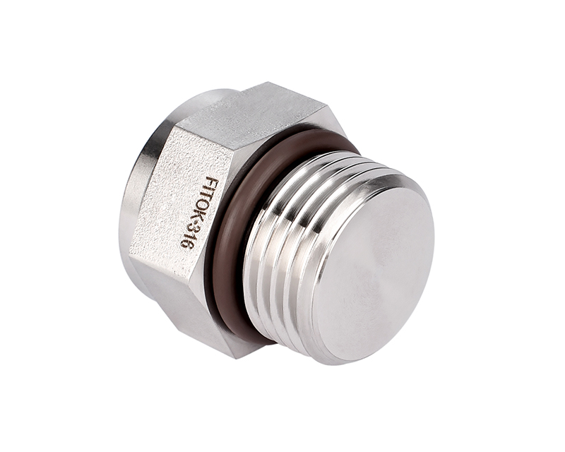 316 SS Pipe Fitting, 1 1/16-12 Male SAE/MS Straight Thread Plug