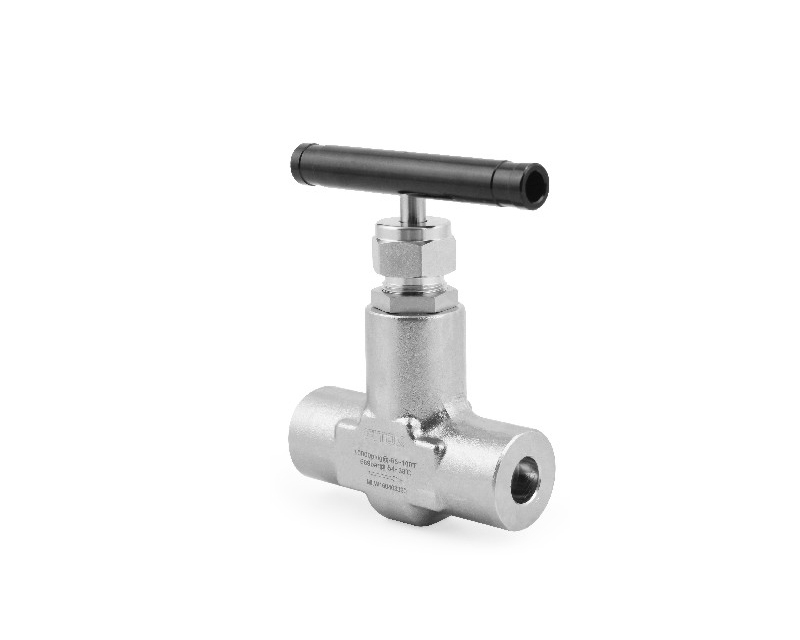 Needle Valve, Body: 316SS/A182, MWP: 6,000psig, Packing: Graphite, Conn.: 14mm x 14mm Tube Socket Weld, Orifice:6.4mm, Cv:0.85, Black Al T-bar Handle