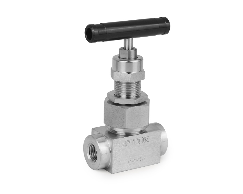 Needle Valve, Body: 316SS, MWP: 6,000psig, Packing: PTFE, Conn.: 3/8in. x 3/8in. (F)NPT, Orifice:6.4mm, Cv:0.8, Black Al T-bar Handle, Union Bonnet