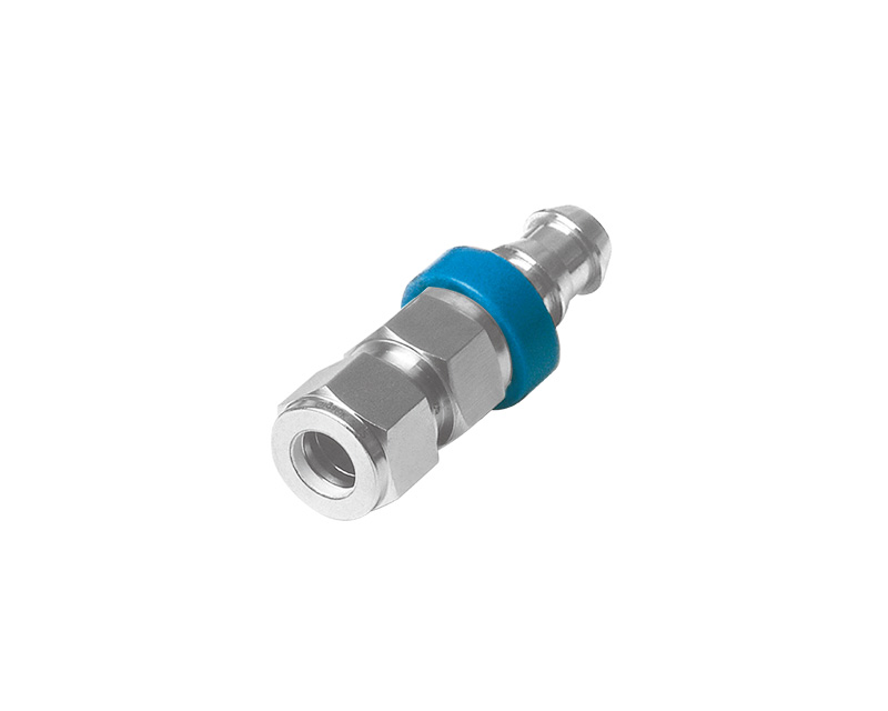 316 SS, MP Series Multipurpose Push-on Hose End Connection, 3/8" Nominal Hose Size × 3/8" Tube Fitting