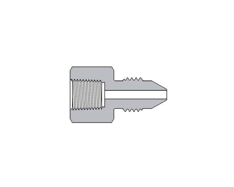 316 SS, FITOK AMH Series Adapter Fitting, Female to Male, 1/2" Female NPT × 3/8" Male 60 Series High Pressure Coned and Threaded Connection