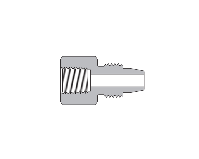 316 SS, FITOK AMH Series Adapter Fitting, Female to Male, 1/4" Female NPT × 1/4" Male 20D Series Medium Pressure Tube Fitting