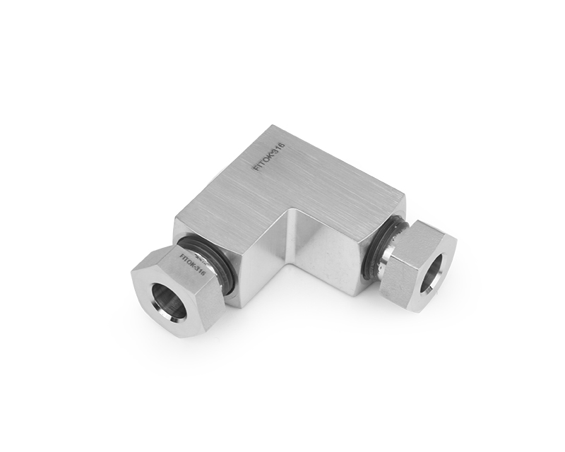 316 SS, FITOK 20D Series Medium Pressure Tube Fitting, Union Reducing Elbow, 3/8&quot; O.D. × 1/4&quot; O.D.