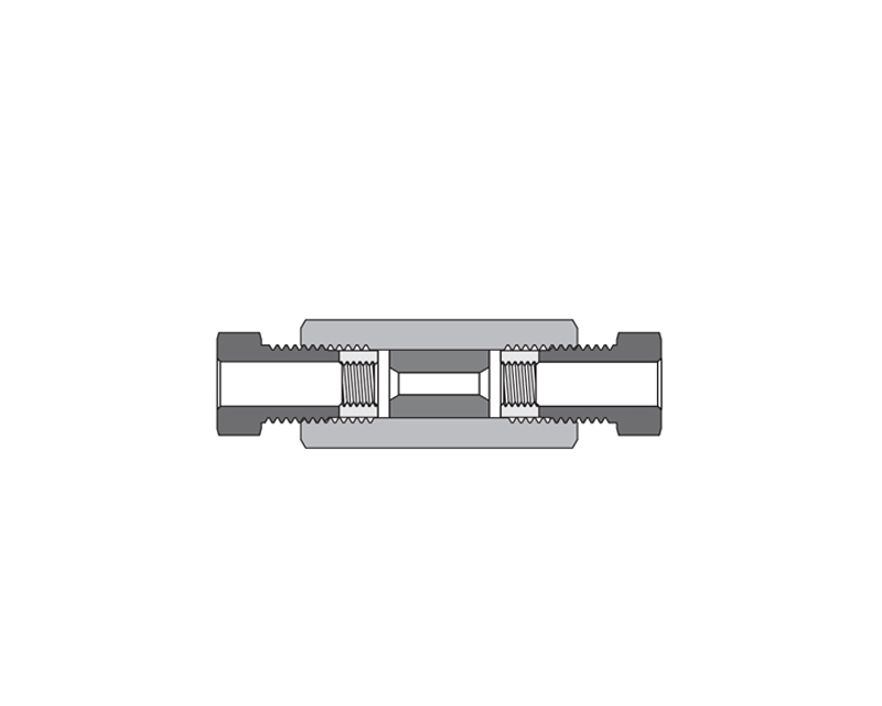 316 SS, FITOK 20M Series Medium Pressure Fitting, Coned and Threaded Connection, Union(Slip Type), 1/4" O.D