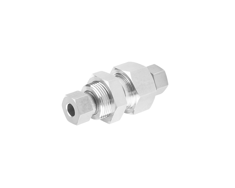 316 SS, FITOK 20D Series Medium Pressure Tube Fitting, Bulkhead Union, 3/8" O.D.