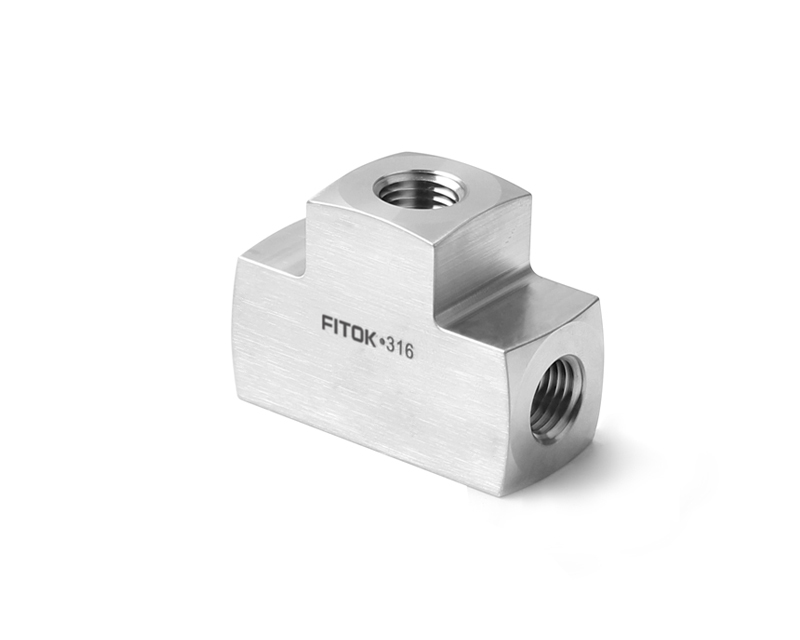 316 SS, FITOK PMH Series High Pressure Pipe Fitting, Female Tee, 3/8 Female NPT