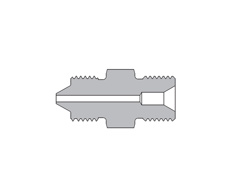 316 SS, FITOK AMH Series Adapter Fitting, Male to Male, 1/4&quot; Male 60 Series High Pressure Coned and Threaded Connection × 1-12 Male Type&quot;M&quot;