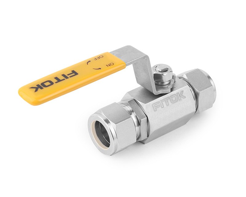 316 SS, BR Series Ball Valve, Hexbar Stock, PTFE Seats, 5/16&quot; Tube Fitting, 1000psig(69bar), -20°F to 450°F( -28°C to 232°C), 0.19&quot; Orifice, Straight