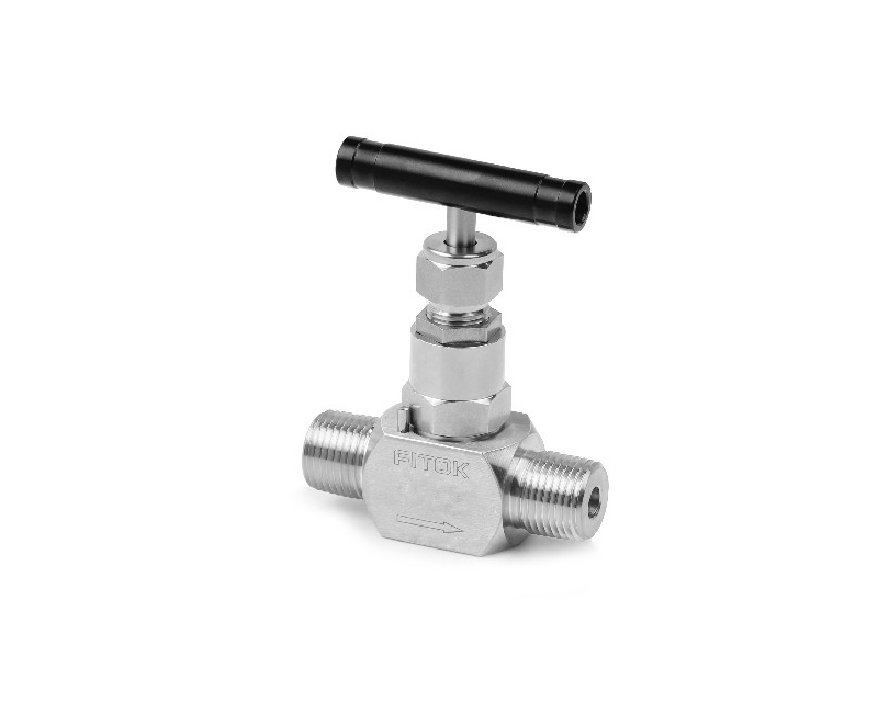 Needle Valve, Body: 316SS, MWP: 6,000psig, Packing: PTFE, Conn.: 3/4in. x 3/4in. (M)NPT, Orifice:10mm, Cv:2.18, Black Al T-bar H