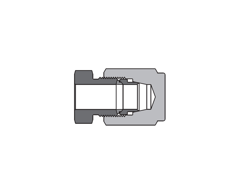 316 SS, FITOK 20D Series Medium Pressure Tube Fitting, Cap, 3/8" O.D.