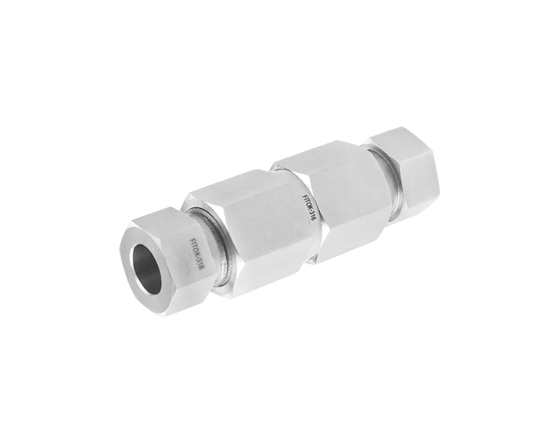 316 SS, FITOK FITOK 20D Series Medium Pressure Tube Fitting, Reducing Union, 3/4" O.D. × 1/2" O.D.