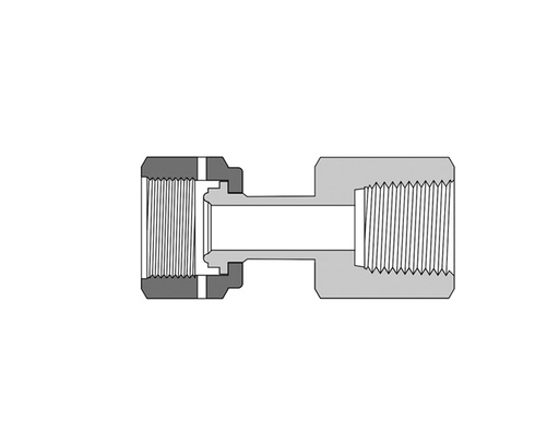 [SS-WG-FR4-FNS4] 316 SS, FITOK FR Series Metal Gasket Face Seal Fitting, FR Welded Gland to Female NPT, 1/4" FR x 1/4 Female NPT, 1.77"(45.0mm) Long