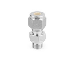 [SS-CM-FL4-RS2] Male Connector, 316SS, 1/4in. Tube OD, 2-Ferrule x 1/8in. (M)BSPP (ISO Parallel, RS Gasket) 