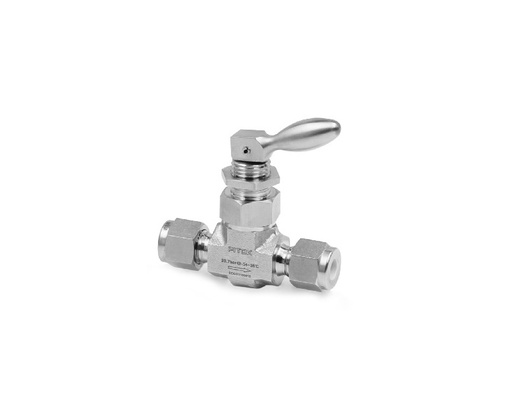 [NTSS-ML6-7] Needle Valve, Body: 316SS, MWP: 300psig, O-ring: FKM, Stem Tip: PTFE, Conn.: 6mm x 6mm Tube OD, 2-Ferrule, Orifice:3.2mm, Cv:0.2, Toggle Type