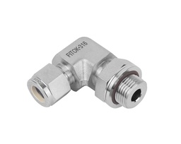 [SS-LP-ML10-PP6] 316 SS, FITOK 6 Series Tube Fitting, Positionable Male Elbow, 10mm O.D. × 3/8 Male ISO Parallel Thread(PP)