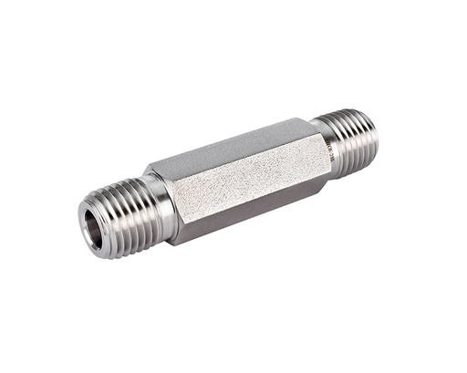 [SS-PLN-NS4-2] 316 SS, FITOK 6 Series Pipe Fitting, Hex Long Nipple, 1/4 Male NPT, 2"(50.8mm) Long