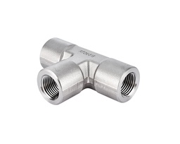 [SS-PT-RT4] 316 SS, FITOK 6 Series Pipe Fitting, Female Tee, 1/4 Female ISO Tapered Thread(RT)