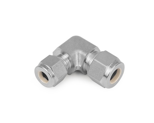 [SS-LU-FL4-FL2] Union Elbow, 316SS, 1/4in. x 1/8in. Tube OD, 2-Ferrule, 90Deg. 