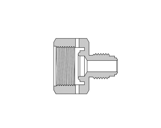 [SS-RA-FR8-FR4] 316 SS Metal Gasket Face Seal Fittings, Reducing Adapter,1/2" Female FR x 1/4" FR Body