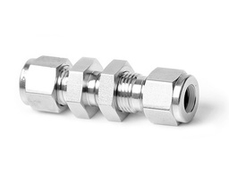 [SS-BU-ML38] Bulkhead Union, 316SS, 38mm x 38mm Tube OD, 2-Ferrule, Bulkhead
