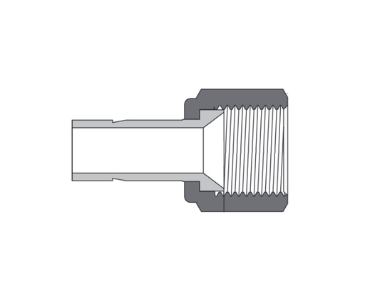 [SS-AF-FT4-AN4] Female Adapter, 316SS, 1/4in. OD Tube Stub End  x 1/4in. Female JIC (AN6)37º Flare