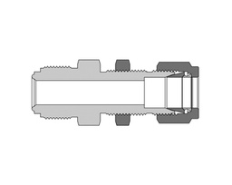 [SS-UB-FR4-FL4] 316 SS, FITOK FR Series Metal Gasket Face Seal Fitting, FR Body to Bulkhead Tube Fitting Union, 1/4&quot; FR x 1/4&quot;, 2.25&quot;(57.2mm) Long