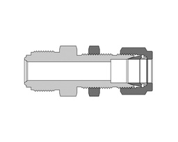 [SS-UB-FR8-FL6] 316 SS, FITOK FR Series Metal Gasket Face Seal Fitting, FR Body to Bulkhead Tube Fitting Union, 1/2&quot; FR x 3/8&quot;, 2.53&quot;(64.5mm) Long