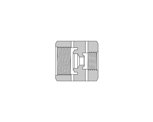 [SS-RU-FR8-FR4] 316 SS Metal Gasket Face Seal Fittings, Female Reducing Union,1/2" Female FR x 1/4" Female FR