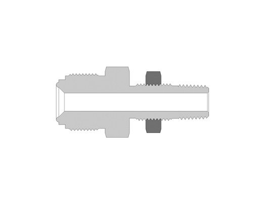 [SS-CMB-FR4-NS4] 316 SS, FITOK FR Series Metal Gasket Face Seal Fitting, FR Body to Bulkhead Male Connector, 1/4" FR x 1/4 Male NPT