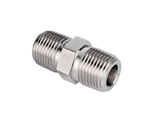 [SS-PHN-NS24] 316 SS,Pipe Fitting, Hex Nipple,1 1/2"Male NPT × 1 1/2"Male NPT