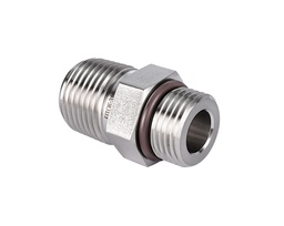 [SS-PHN-NS6-ST9] 316 SS, FITOK 6 Series Pipe Fitting, Hex Nipple, 3/8 Male NPT × 9/16-18 Male SAE/MS Straight Thread(ST)